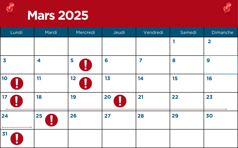 Entreprises : vos principales échéances fiscales et sociales pour mars 2025